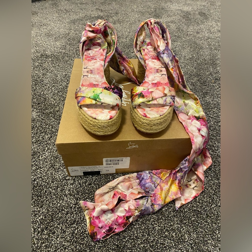 Christian Louboutin Floral Pink Espadrilles